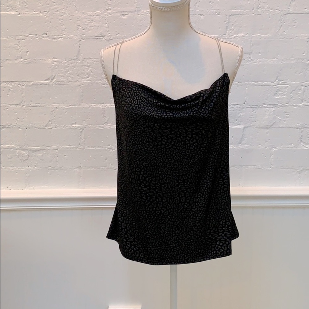 Black leopard tank top